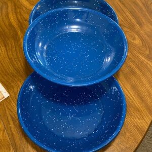 Blue Speckled BBQ Grilling Plates